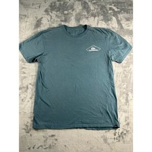 Quiksilver Mens T Shirt Blue Graphic Tee Short Sleeve Size Large